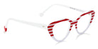 Sabine Be® Be Pretty Stripe - Shiny Red Fat Stripes / Shiny White Eyeglasses