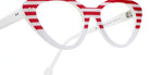 Sabine Be® Be Pretty Stripe - Shiny Red Fat Stripes / Shiny White Eyeglasses