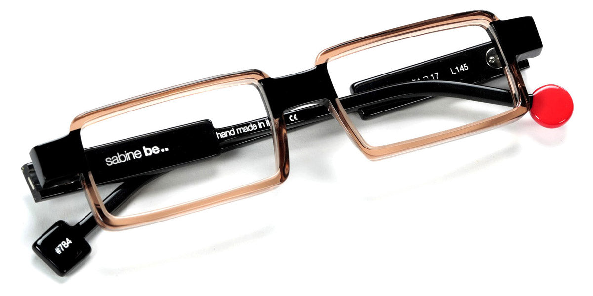 Sabine Be® Be Sharp SB Be Sharp 784 51 - Brun Translucide Brillant / Noir Brillant Eyeglasses