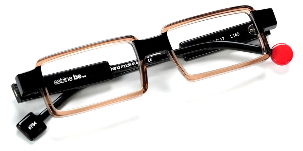 Sabine Be® Be Sharp SB Be Sharp 784 51 - Brun Translucide Brillant / Noir Brillant Eyeglasses