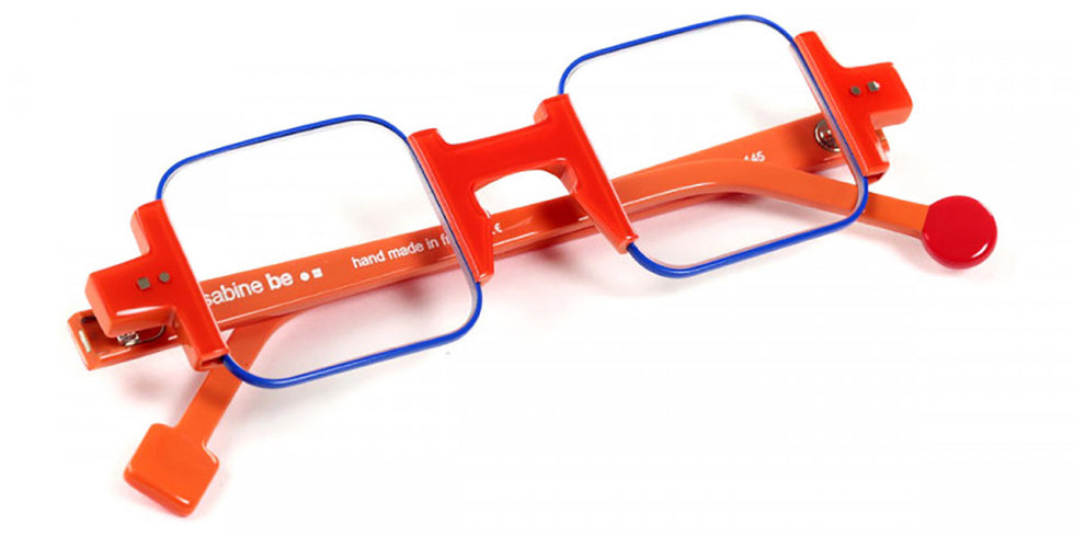 Sabine Be® Be Square - Shiny Miami Neon Orange / Satin Blue Klein Eyeglasses