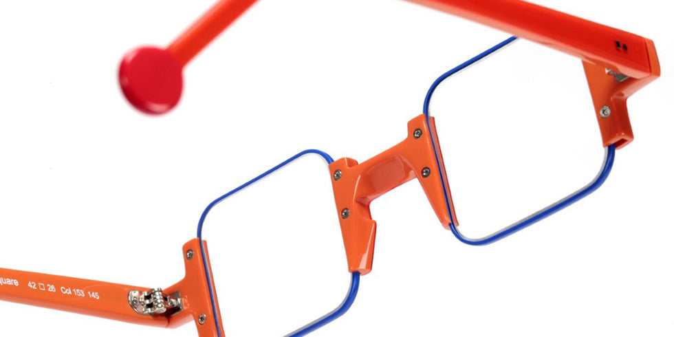 Sabine Be® Be Square - Shiny Miami Neon Orange / Satin Blue Klein Eyeglasses