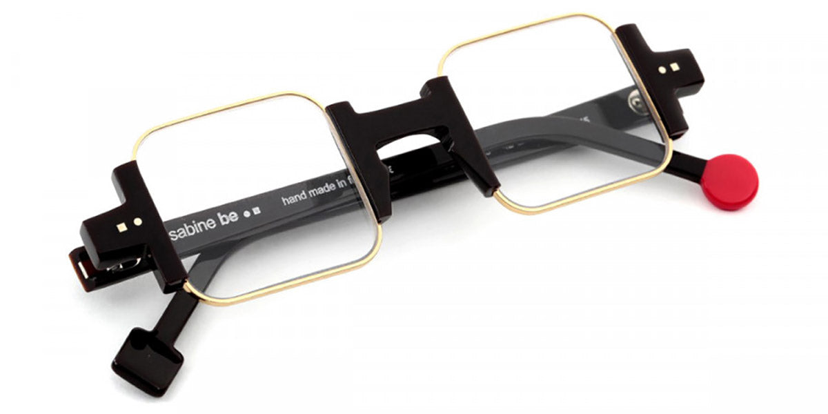 Sabine Be® Be Square - Shiny Dark Choco / Polished Pale Gold Eyeglasses