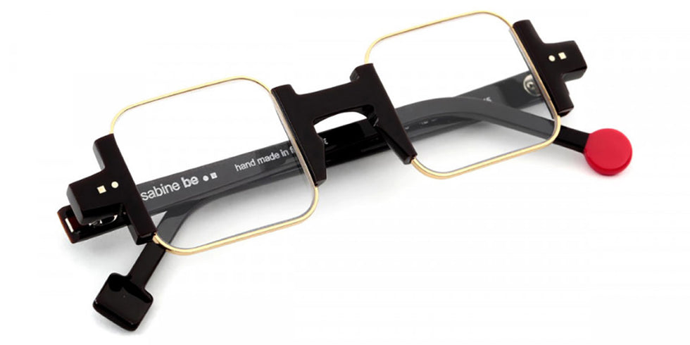 Sabine Be® Be Square - Shiny Dark Choco / Polished Pale Gold Eyeglasses
