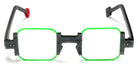 Sabine Be® Be Square SB Be Square 578 42 - Matt Marbled Mouse Gray / Neon Green Satin Eyeglasses