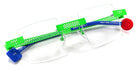 Sabine Be® Be Square Pierced SB Be Square Pierced 130 47 - Satin Neon Green Eyeglasses