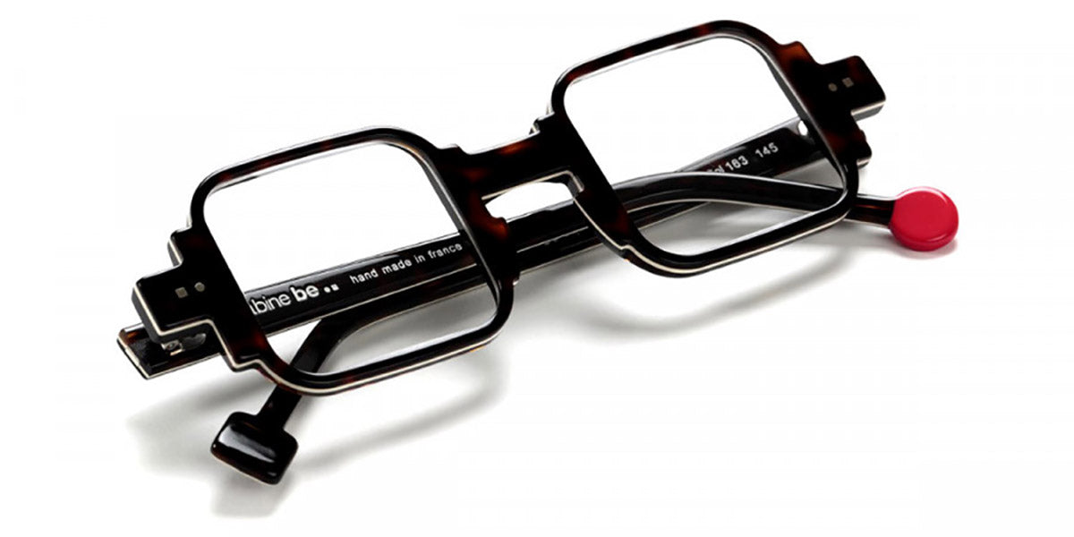 Sabine Be® Be Square Swell - Shiny Dark Tortoise / White / Shiny Dark Tortoise Eyeglasses