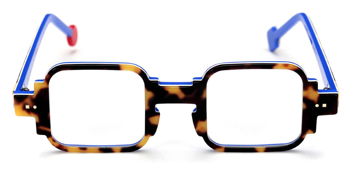 Sabine Be® Be Square Swell - Shiny Tokyo Tortoise / White / Shiny Blue Majorelle Eyeglasses