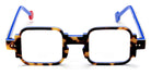 Sabine Be® Be Square Swell - Shiny Tokyo Tortoise / White / Shiny Blue Majorelle Eyeglasses