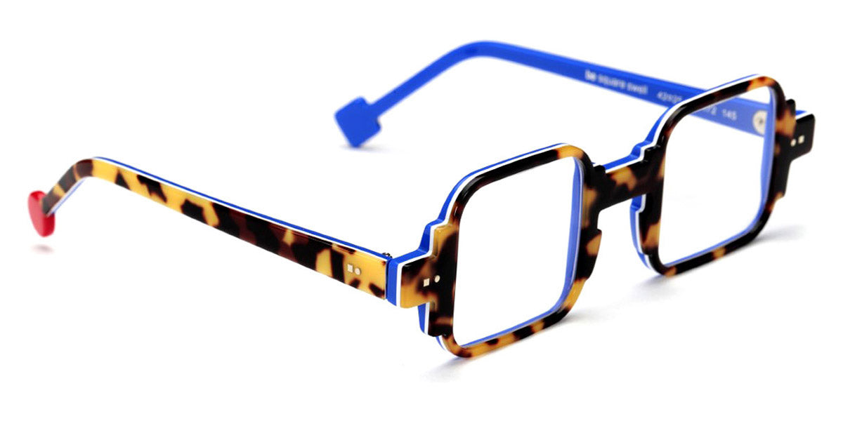 Sabine Be® Be Square Swell - Shiny Tokyo Tortoise / White / Shiny Blue Majorelle Eyeglasses