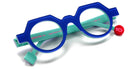 Sabine Be® Be Ten SB Be Ten 708 44 - Shiny Translucent Blue Majorelle / White / Shiny Turquoise Eyeglasses