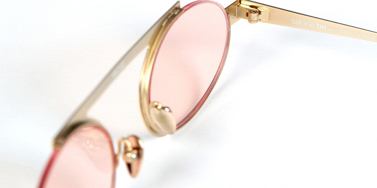Sabine Be® Be Trust Slim Sun Summer SB Be Trust Slim Sun Summer 129pec 49 - Polished Pale Gold with pink lenses Sunglasses