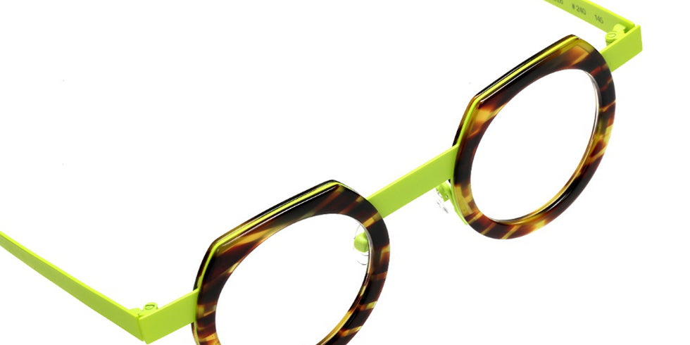 Sabine Be® Be Twist Eyeglasses - 240 Shiny Veined Tortoise/Satin Neon Yellow