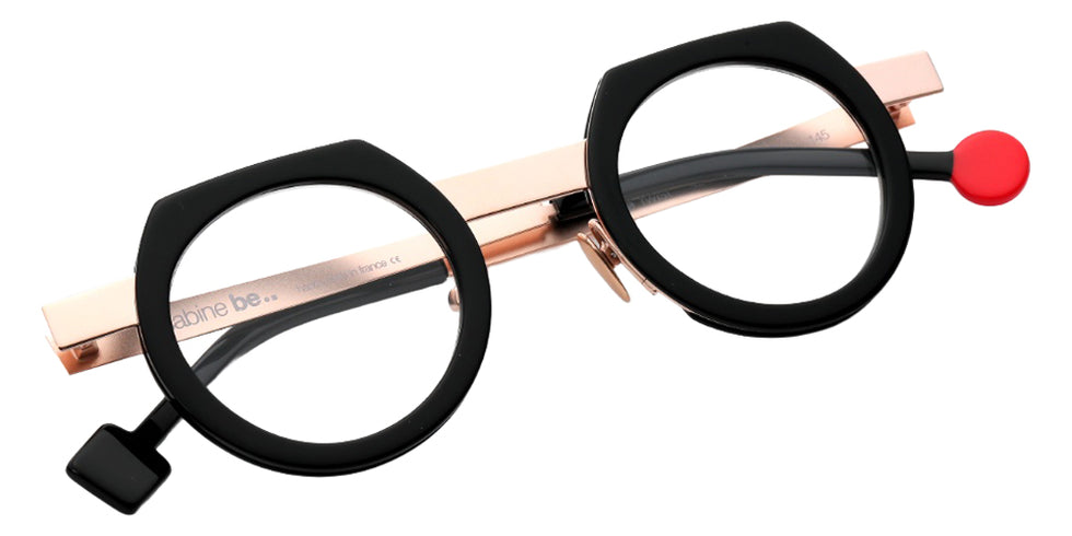 Sabine Be® Be Twist Eyeglasses - 811 Glossy Black/Polished Rose Gold