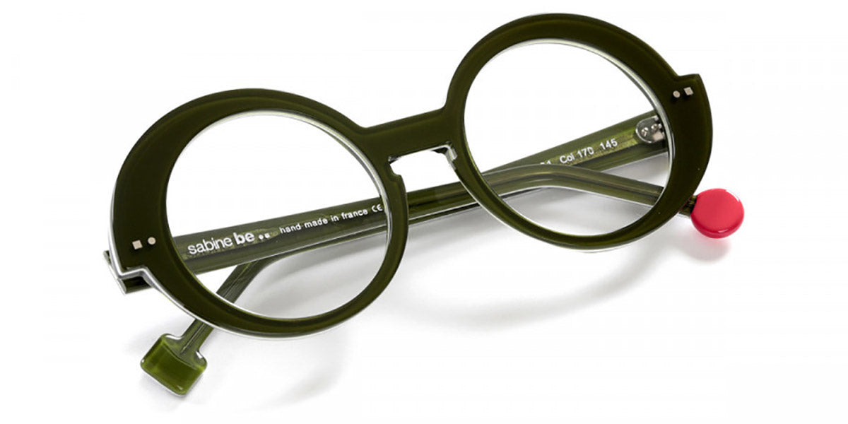 Sabine Be® Be Val De Loire - Shiny Translucent Dark Green / White / Shiny Translucent Dark Green Eyeglasses