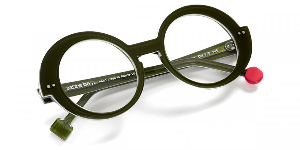 Sabine Be® Be Val De Loire - Shiny Translucent Dark Green / White / Shiny Translucent Dark Green Eyeglasses