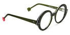 Sabine Be® Be Val De Loire - Shiny Translucent Dark Green / White / Shiny Translucent Dark Green Eyeglasses