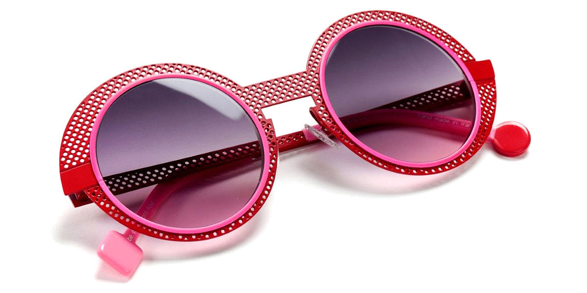 Sabine Be® Be Val De Loire Hole Sun SB Be Val De Loire Hole Sun 495 50 - Satin Red Perforated / Neon Pink Satin Sunglasses