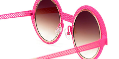 Sabine Be® Be Val De Loire Hole Sun SB Be Val De Loire Hole Sun 497 50 - Satin Neon Pink Perforated / Polished Rose Gold Sunglasses