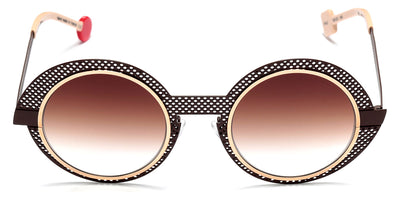 Sabine Be® Be Val De Loire Hole Sun SB Be Val De Loire Hole Sun 567 50 - Satin Dark Chocolate Perforated / Polished Rose Gold Sunglasses