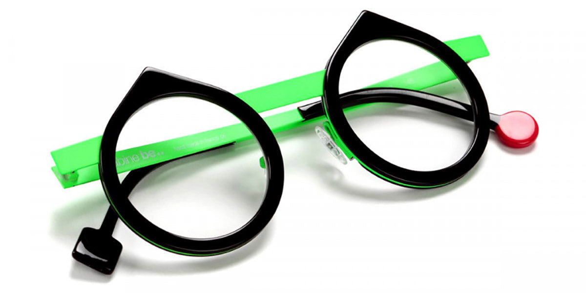 Sabine Be® Be Yin - Shiny Dark Choco / Satin Neon Green Eyeglasses