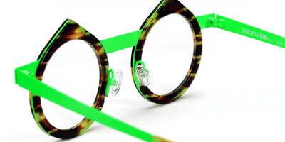 Sabine Be® Be Yin SB Be Yin 397 43 - Shiny Veined Tortoise / Satin Neon Green Eyeglasses