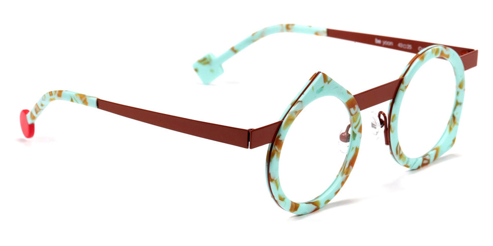Sabine Be® Be Yoon SB Be Yoon 665 43 - Matte Marbled Turquoise / Shiny Camel Eyeglasses