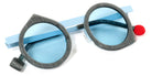 Sabine Be® Be Yoon Sun SB Be Yoon Sun 518 43 - Matt Marble Mouse Gray / Pastel Blue Satin Sunglasses