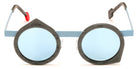 Sabine Be® Be Yoon Sun SB Be Yoon Sun 518 43 - Matt Marble Mouse Gray / Pastel Blue Satin Sunglasses