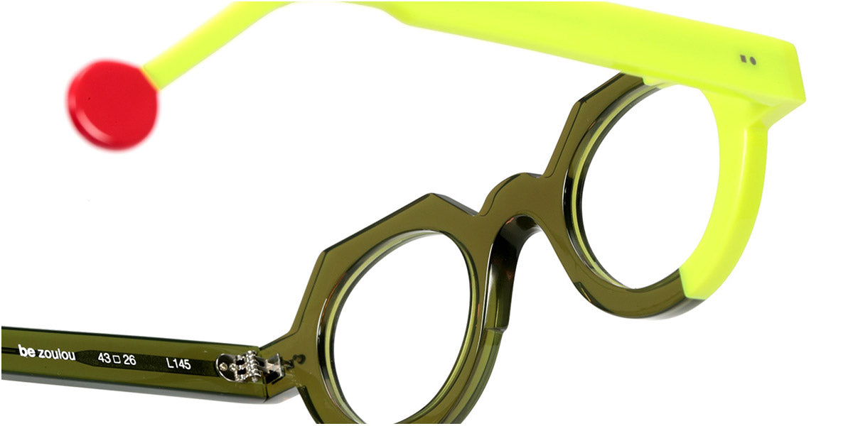 Sabine Be® Be Zoulou SB Be Zoulou 754 43 - Shiny Translucent Khaki / Shiny Neon Yellow Eyeglasses