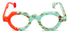 Sabine Be® Be Zoulou SB Be Zoulou 755 43 - Matte Marbled Turquoise / Shiny Miami Neon Orange Eyeglasses
