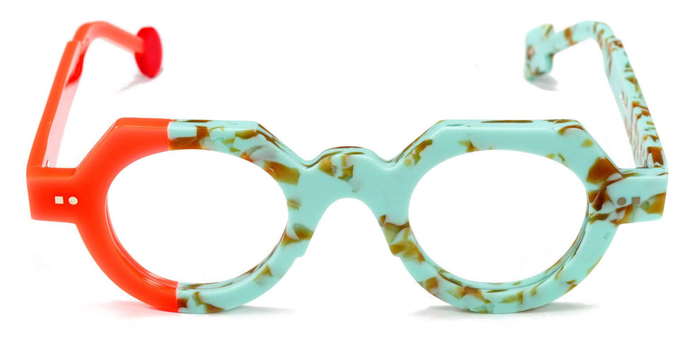 Sabine Be® Be Zoulou SB Be Zoulou 755 43 - Matte Marbled Turquoise / Shiny Miami Neon Orange Eyeglasses