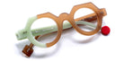 Sabine Be® Be Zoulou SB Be Zoulou 758 43 - Shiny Cognac Opal / Shiny Celadon Green Opal Eyeglasses