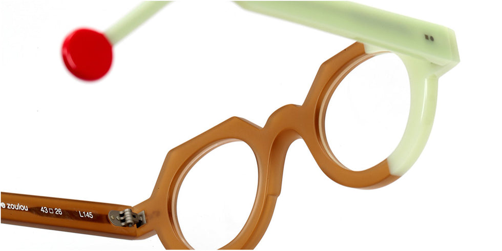Sabine Be® Be Zoulou SB Be Zoulou 758 43 - Shiny Cognac Opal / Shiny Celadon Green Opal Eyeglasses