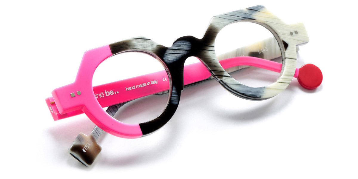 Sabine Be® Be Zoulou SB Be Zoulou 759 43 - Shiny Black Horn / Shiny Neon Pink Eyeglasses