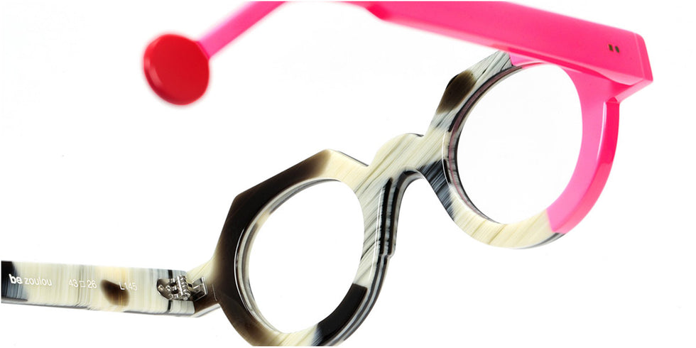 Sabine Be® Be Zoulou SB Be Zoulou 759 43 - Shiny Black Horn / Shiny Neon Pink Eyeglasses
