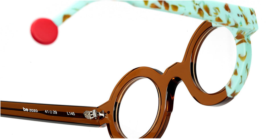 Sabine Be® Be Zozo SB Be Zozo 746 41 - Translucent Cognac Matte / Marbled Turquoise Matte Eyeglasses