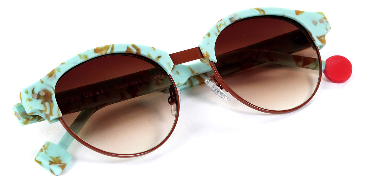 Sabine Be® Be Master Pantos Sun SB Be Master Pantos Sun 556 51 - Matte Marbled Turquoise / Shiny Camel Sunglasses
