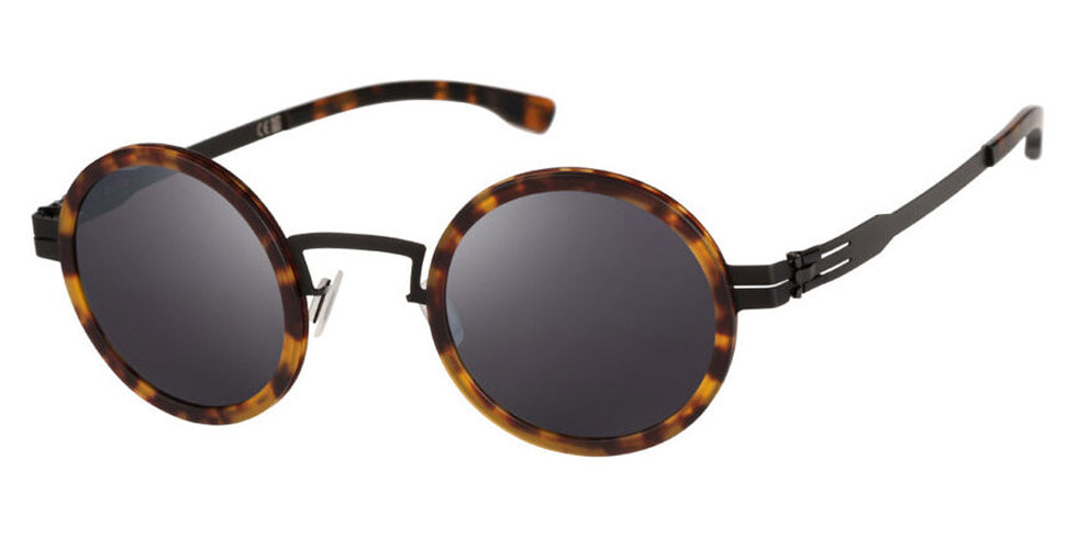 Ic! Berlin® Bent ICB IC0030 BENT 05C 43 - Black-Magma-Matt/Smoke Mirrored Lenses Sunglasses