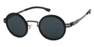 Ic! Berlin® Bent ICB IC0030 BENT 05A 43 - Gun-Metal-Black-Rough/Smoke Lenses Sunglasses
