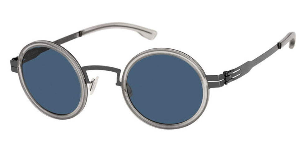 Ic! Berlin® Bent ICB IC0030 BENT 05N 43 - Gun-Metal-Sky-Grey/Green Lenses Sunglasses