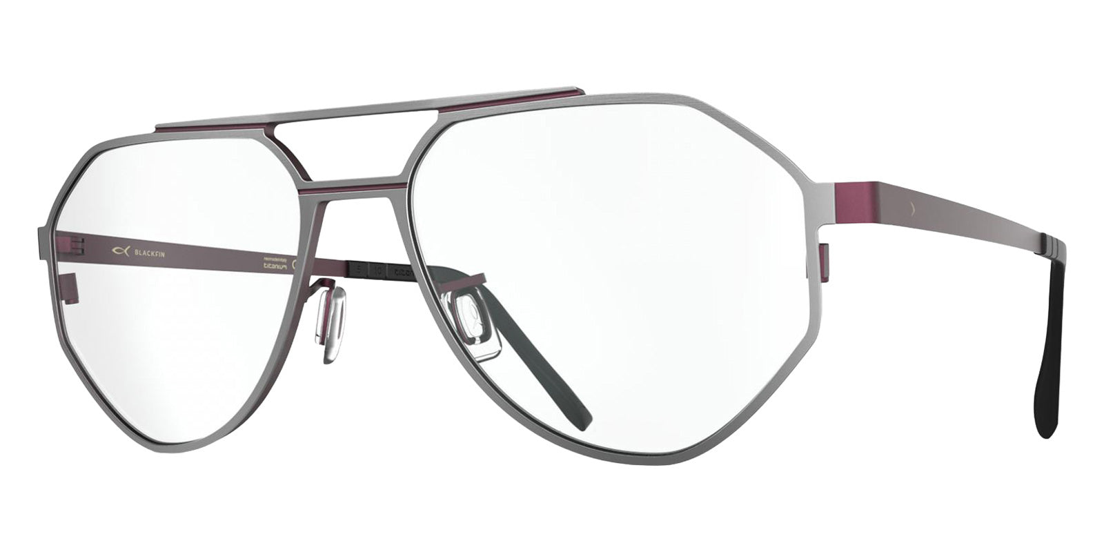 Blackfin® HAMILTON Eyeglasses BLF HAMILTON OP 1976 55 - Satin Silver/Damascus Burgundy