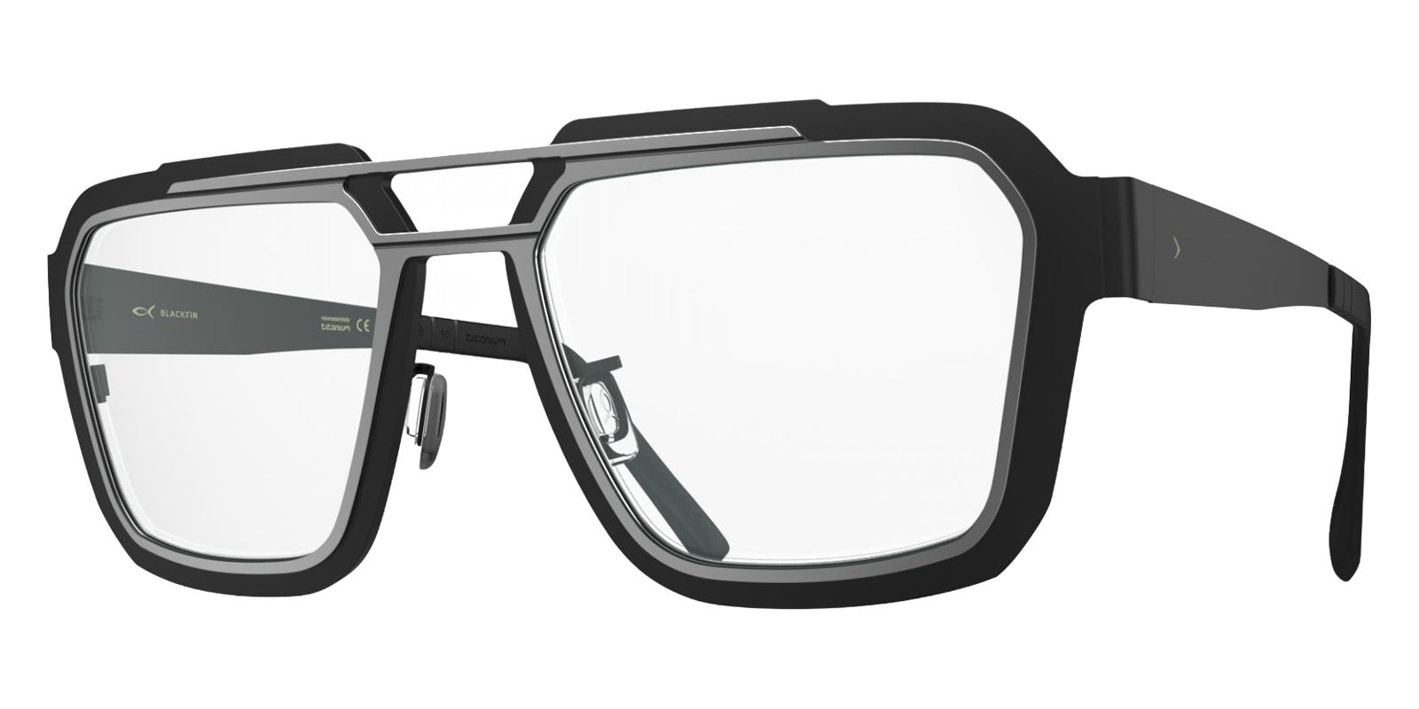 Blackfin® IRON HARBOR BLF IRON HARBOR BLACKFIN BLACK/SATIN SILVER 1462 56 Eyeglasses - BLACKFIN BLACK/SATIN SILVER 1462