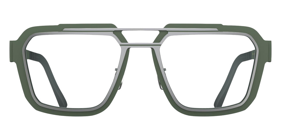 Blackfin® IRON HARBOR BLF IRON HARBOR SATIN SILVER/AVOCADO GREEN 1944 56 Eyeglasses - SATIN SILVER/AVOCADO GREEN 1944