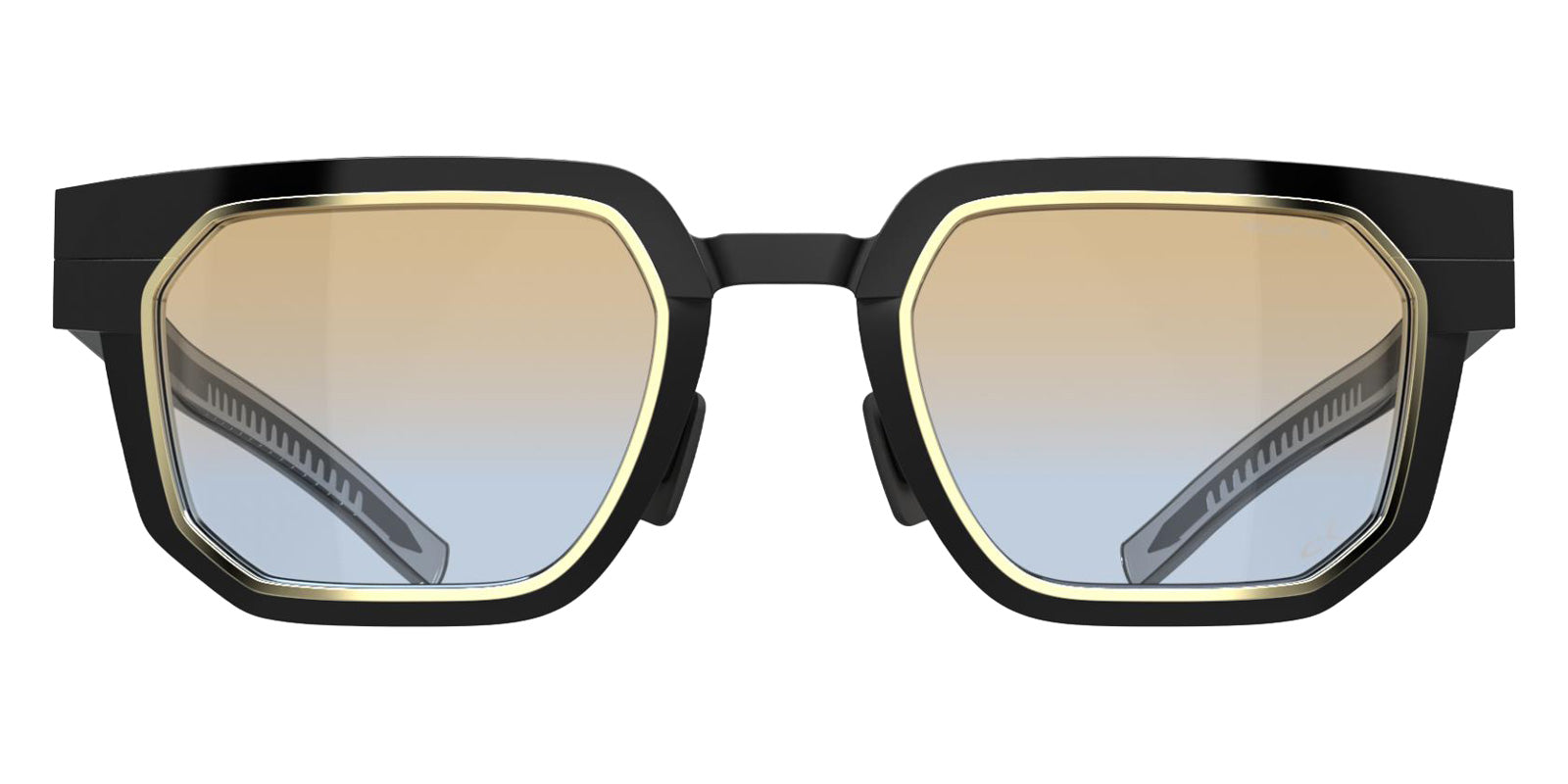 Blackfin® PROMETHEUS Sunglasses BLF PROMETHEUS Sun 1949 51 - Obsidian Black Gold Titanium Frame/Light Gold Details/Warm Blush-Mist Grey Radiant Lenses