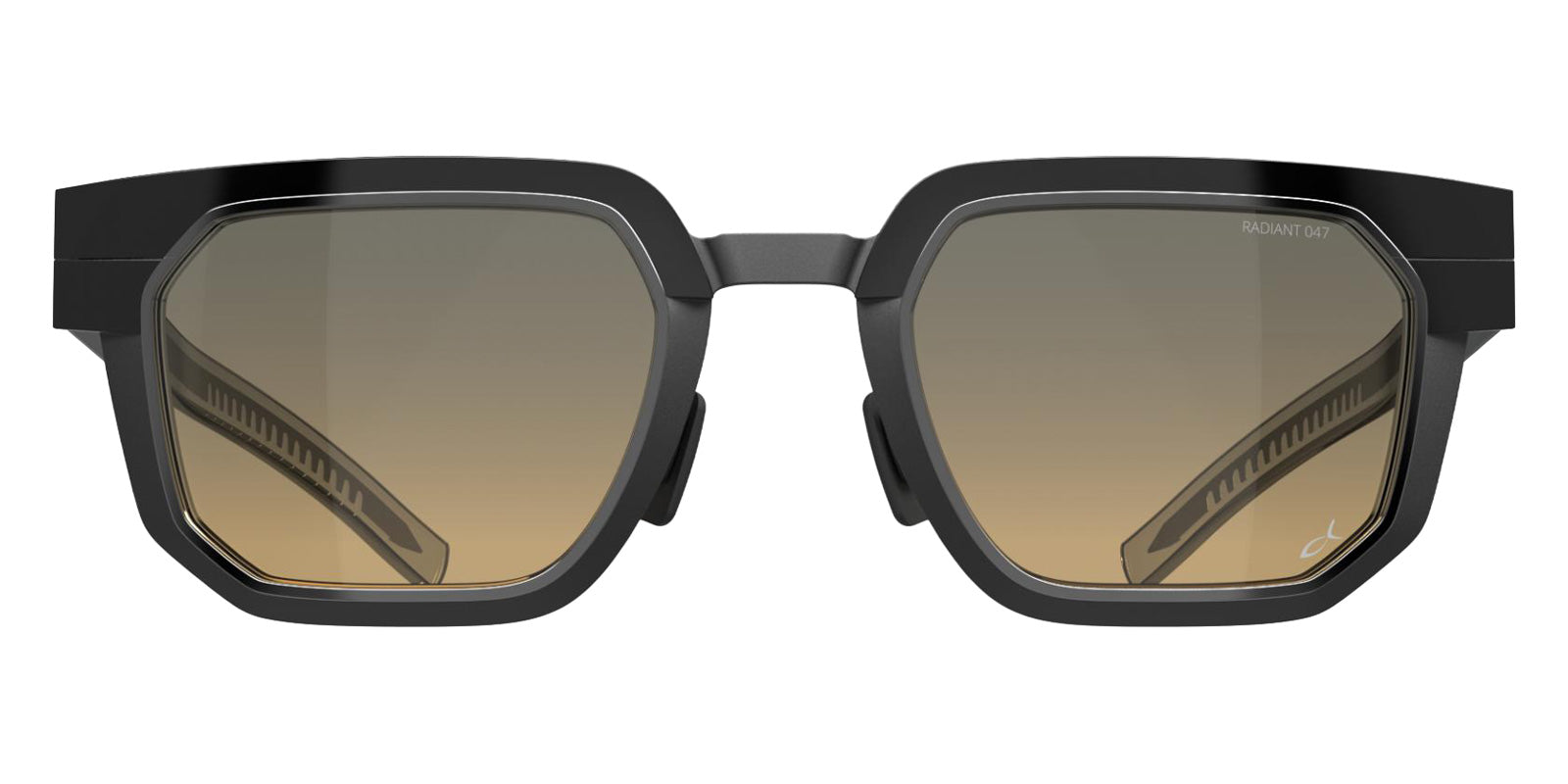 Blackfin® PROMETHEUS Sunglasses BLF PROMETHEUS Sun 1950 51 - Obsidian Black Gold Titanium Frame/Ruthenium Details/Warm Grey-Golden Beige Radiant Lenses