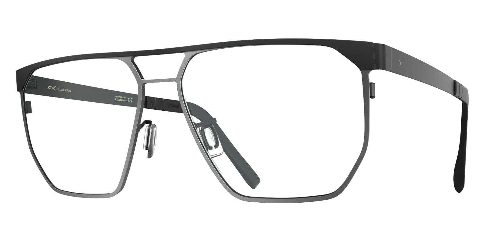 Blackfin® SANDPOINT BLF SANDPOINT BLACKFIN BLACK/SATIN SILVER 1920 58 Eyeglasses - BLACKFIN BLACK/SATIN SILVER 1920