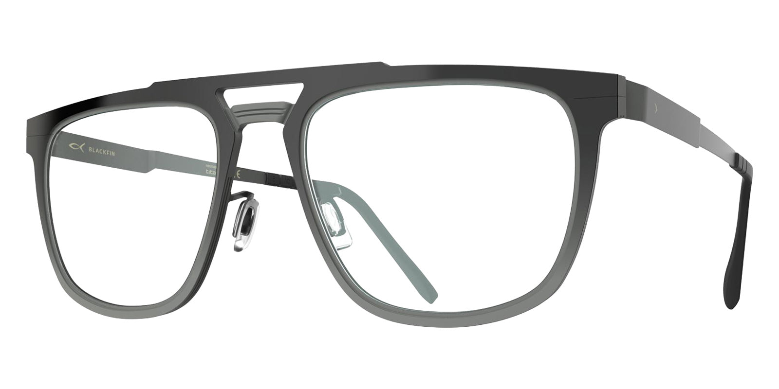 Blackfin® TUCKER Eyeglasses BLF TUCKER OP 1988 54 - Shiny Black Gold/Cosmic Gray