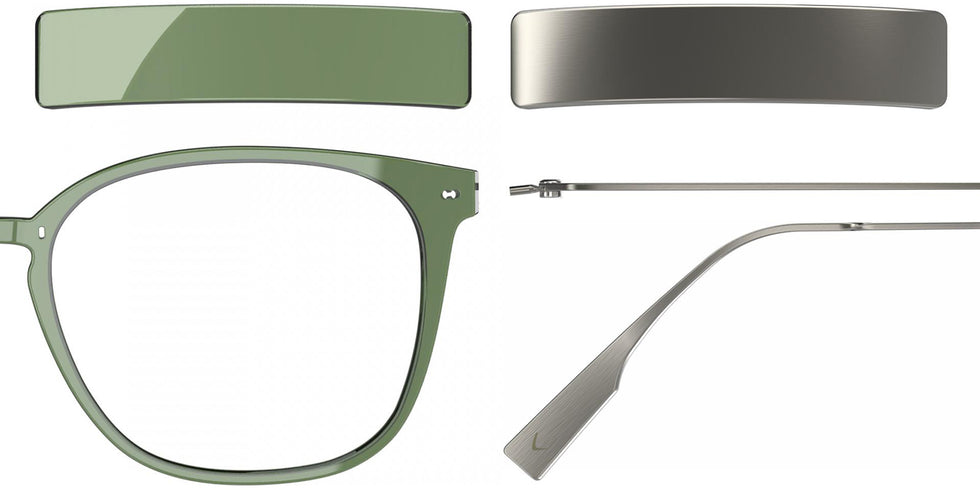 Blackfin® VITRA F1-D1 Eyeglasses BLF VITRA F1-D1 OP 19301942 50 - Shiny Cedar Green/Brushed Silver