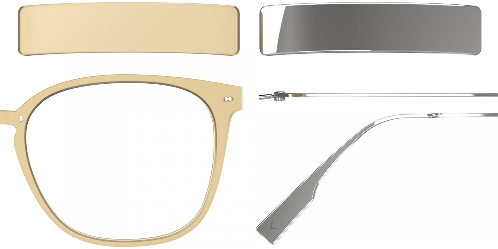 Blackfin® VITRA F1-D1 Eyeglasses BLF VITRA F1-D1 OP 19371788 50 - Matte Honey Gold/Shiny Silver